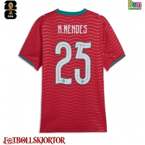 Portugal Nuno Mendes #25 Hemmatröja Dam VM 2026 Kortärmad